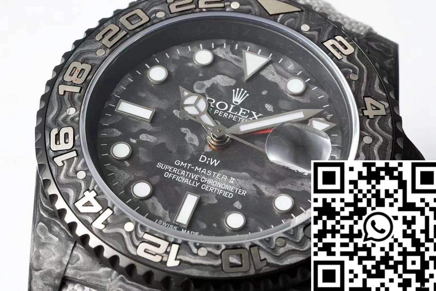 Carbon II Dial GMT-MASTER Rolex Fiber Fabric Diw Strap 1224